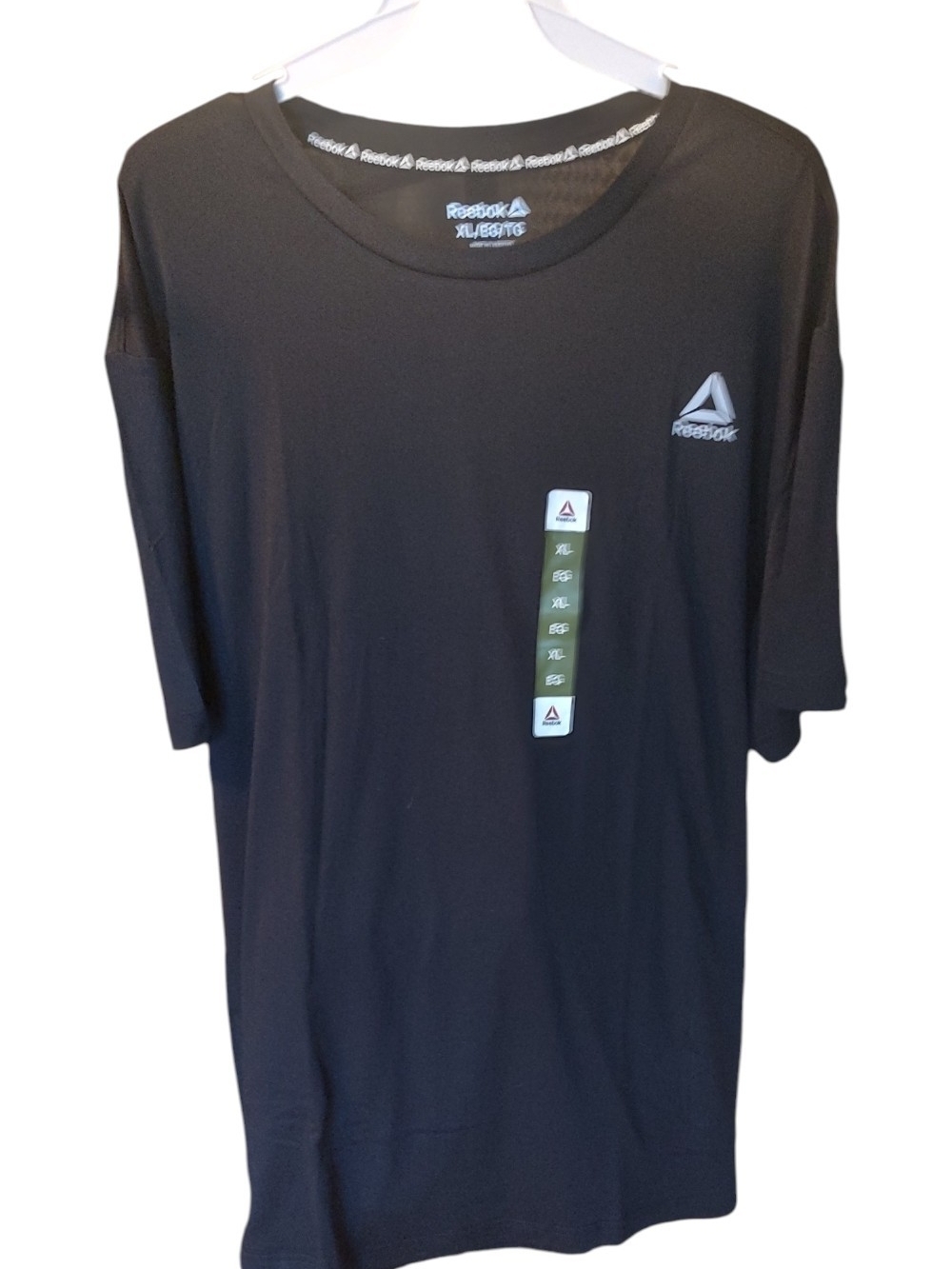 Reebok Black Short-Sleeve Performance Tee with Logo
